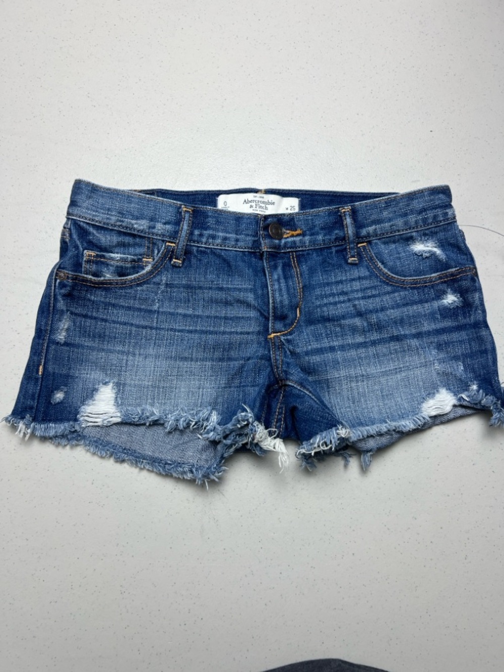 Abercrombie & Fitch Shorts Women 25 Blue Cut Off Denim Jorts Booty
